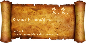 Kozma Kleopátra névjegykártya